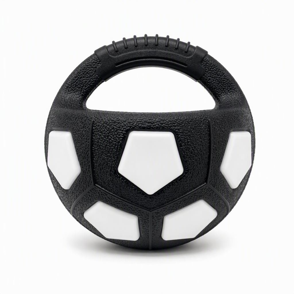 🥳2026 HOT SALE🥳💞50K+ SOLD! 🐶⚽ 50% OFF! Interactive Dog Soccer Ball with Grab Tabs – tough rubber, dual-layer design, reinforced handle for tug & fetch. Durable & safe! 🛡️💪