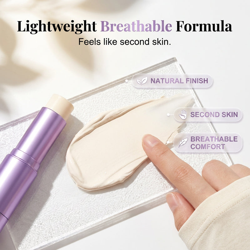 🥳2026 HOT SALE🥳💞50K+ SOLD! 💄✨ 50% OFF! 2-in-1 Color Changing Foundation Stick – built-in brush, full coverage, long-lasting & portable. Flawless skin anywhere! 🛡️✅