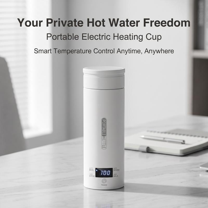 🥳2026 HOT SALE🥳💞50K+ SOLD! 🌡️⚡ 50% OFF! 4-Temperature Portable Kettle – 45-100°C settings, leak-proof, 300W fast heat, 500ml stainless steel. Perfect for baby milk, tea & coffee on the go! 🍼✅