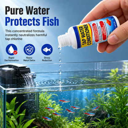 🥳2026 HOT SALE🥳💞50K+ SOLD! 🐠💧 50% OFF! Aquarium Water Clarifier – instantly neutralises chlorine & toxins, conditions tap water, keeps fish happy. 50ml easy 3-step care! 🛡️✅