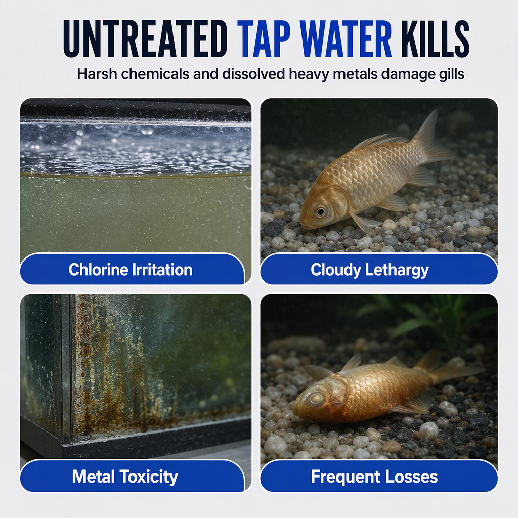 🥳2026 HOT SALE🥳💞50K+ SOLD! 🐠💧 50% OFF! Aquarium Water Clarifier – instantly neutralises chlorine & toxins, conditions tap water, keeps fish happy. 50ml easy 3-step care! 🛡️✅