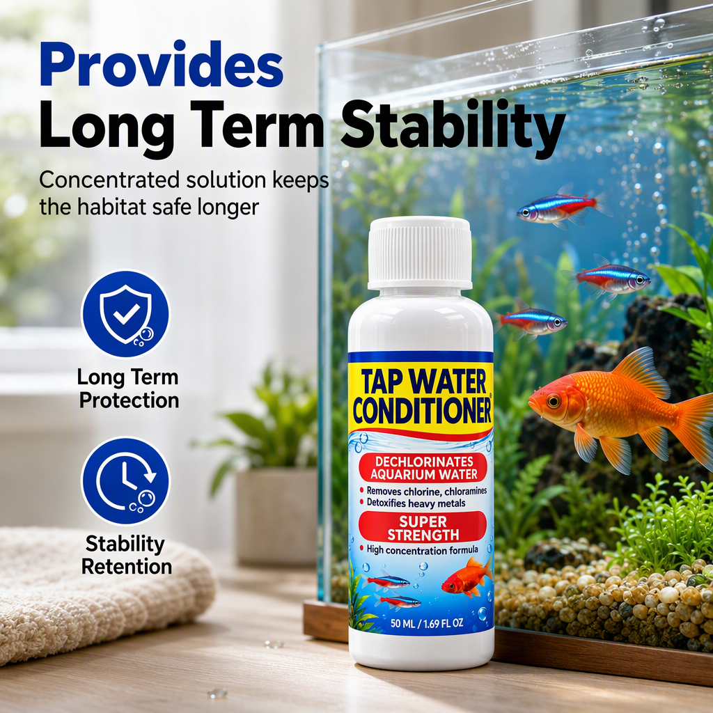 🥳2026 HOT SALE🥳💞50K+ SOLD! 🐠💧 50% OFF! Aquarium Water Clarifier – instantly neutralises chlorine & toxins, conditions tap water, keeps fish happy. 50ml easy 3-step care! 🛡️✅