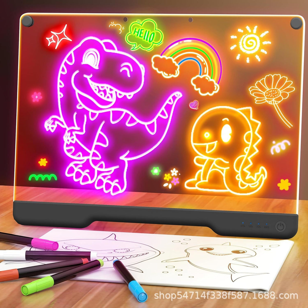 🥳2026 HOT SALE🥳💞50K+ SOLD! 🎨✨ 50% OFF! Rechargeable LED Acrylic Message Board – 7 fluorescent pens, glowing doodle pad, wipe clean & reusable. Perfect for kids DIY & creative fun! 🛡️💚