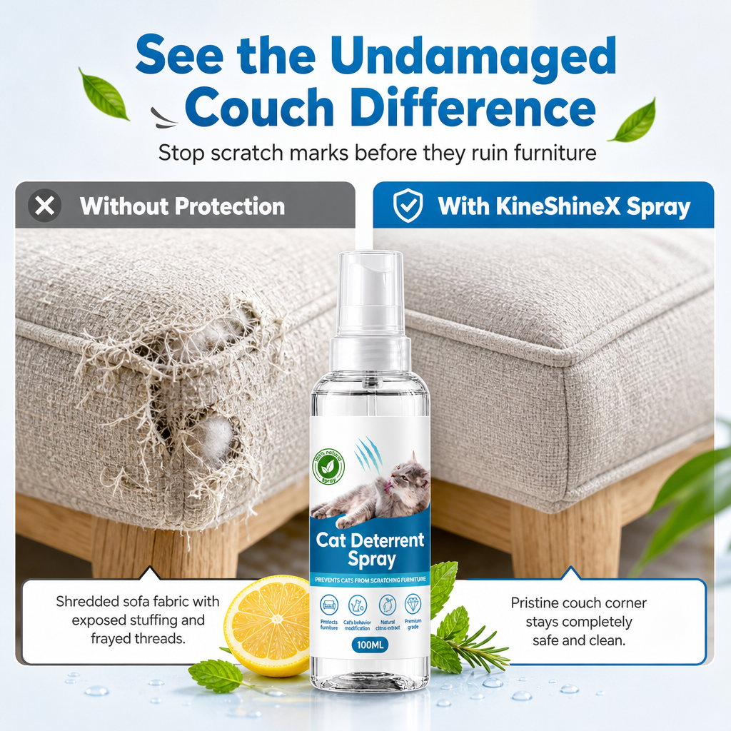 🥳2026 HOT SALE🥳💞50K+ SOLD! 🐱🛋️ 50% OFF! Cat Scratch Deterrent Spray – natural citrus stops clawing instantly, protects sofas & wood. Save your furniture! 🛡️✅