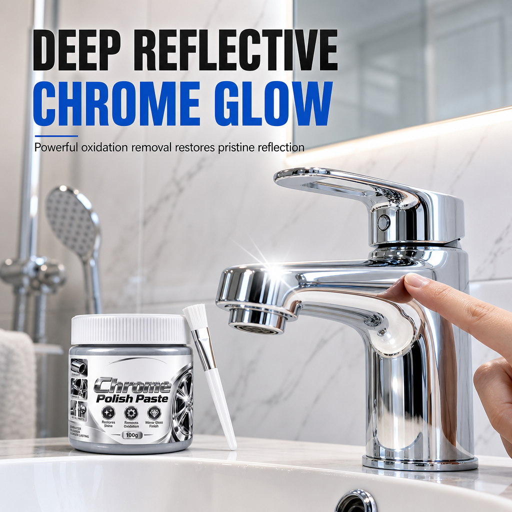 🥳2026 HOT SALE🥳💞50K+ SOLD! ✨🔧 50% OFF! Metal Chrome Polish & Restorer Paste with Brush – scratch-free formula restores mirror shine, removes rust & water spots. Protects chrome, wheels & fixtures! 🛡️💪