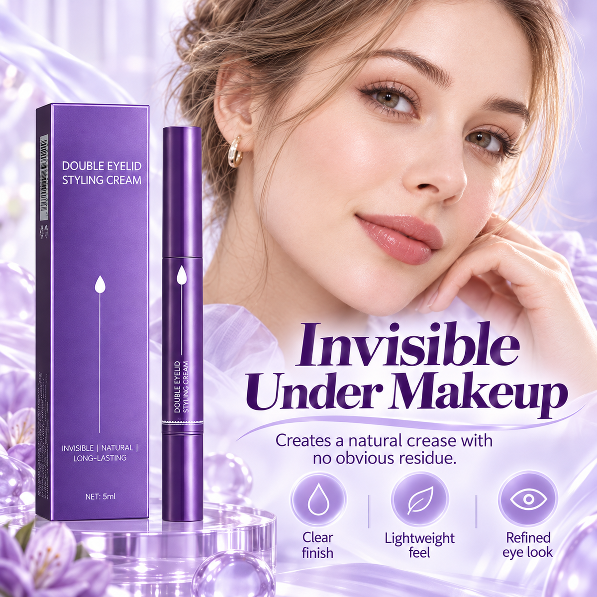 🥳2026 HOT SALE🥳💞50K+ SOLD! 👁️✨ 50% OFF! Invisible Double Eyelid Styling Cream Pen – transparent natural finish, 24-hour hold, gentle botanical formula. Quick 30-second application! 🛡️✅