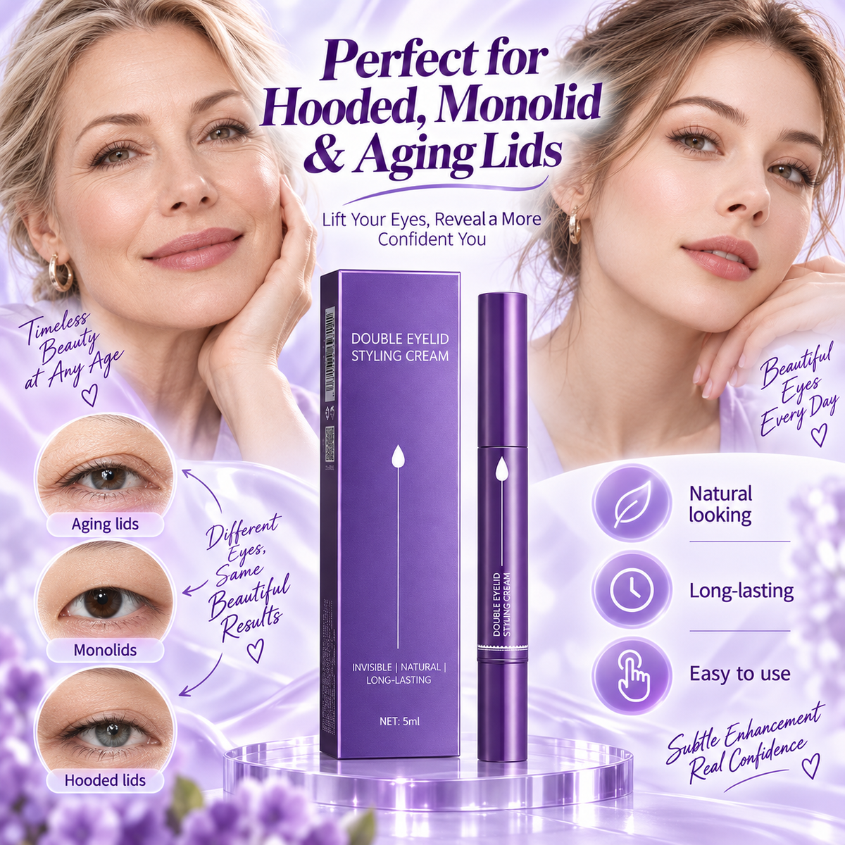 🥳2026 HOT SALE🥳💞50K+ SOLD! 👁️✨ 50% OFF! Invisible Double Eyelid Styling Cream Pen – transparent natural finish, 24-hour hold, gentle botanical formula. Quick 30-second application! 🛡️✅