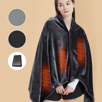 🥳2026 HOT SALE🥳💞50K+ SOLD! ❄️🧣 50% OFF! Heated Shawl Blanket with Zipper – ultra-soft flannel, fast 45-65°C heating, 3 gears & 9 heating zones. Wear as shawl or throw – cosy anywhere! 🔥🛡️