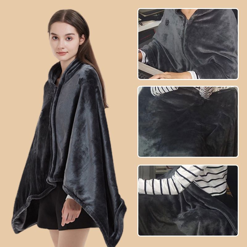 🥳2026 HOT SALE🥳💞50K+ SOLD! ❄️🧣 50% OFF! Heated Shawl Blanket with Zipper – ultra-soft flannel, fast 45-65°C heating, 3 gears & 9 heating zones. Wear as shawl or throw – cosy anywhere! 🔥🛡️