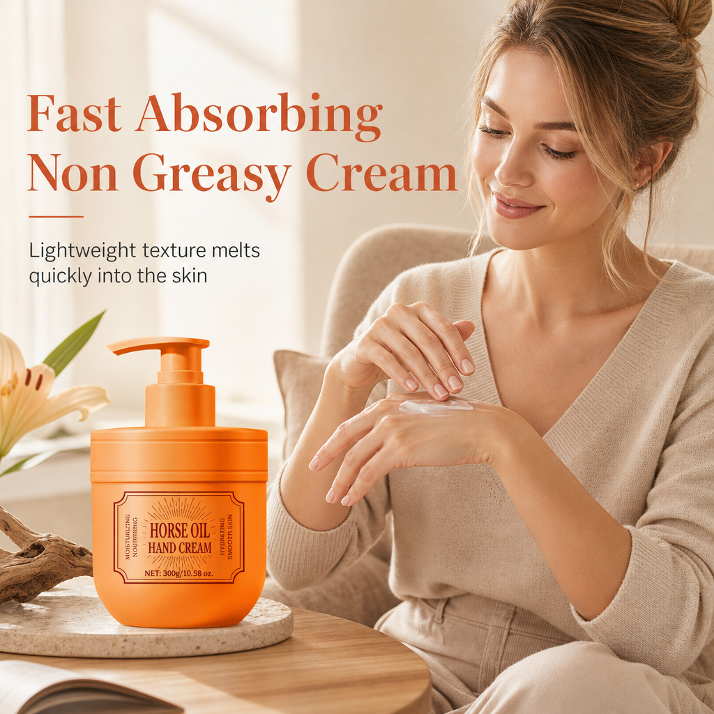 🥳2026 HOT SALE🥳💞50K+ SOLD! 🐴🧴 50% OFF! Horse Oil Hand Cream – deep hydration for dry, cracked hands. Fast-absorbing, non-greasy & long-lasting. Soft, velvety skin all winter! 🛡️💚