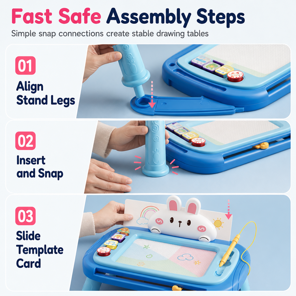 🥳2026 HOT SALE🥳💞50K+ SOLD! 🎨✨ 50% OFF! Kids Magnetic Drawing Board – pen & 4 stamps included, 4-colour screen, mess-free & safe. Creative play anywhere! 🛡️💚