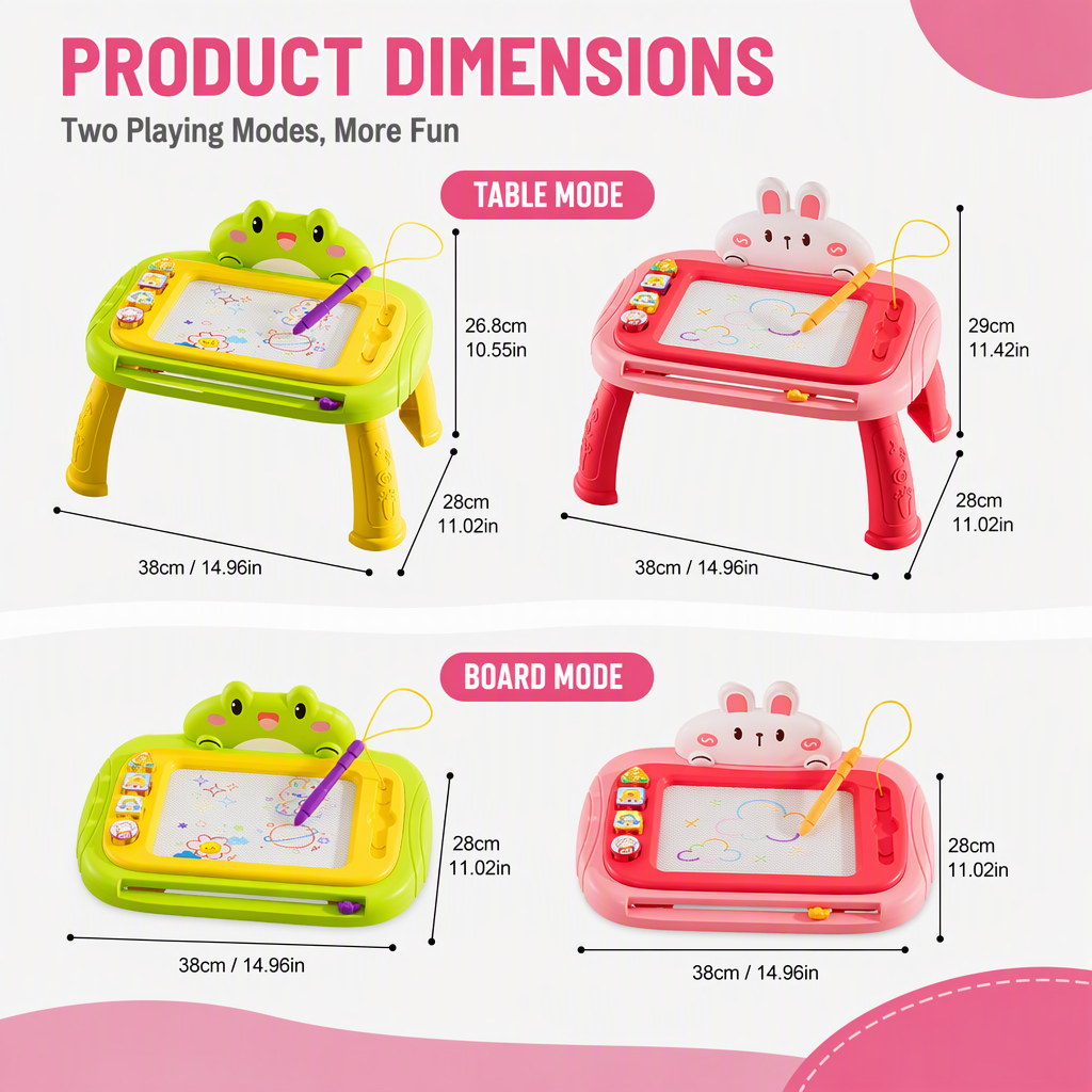 🥳2026 HOT SALE🥳💞50K+ SOLD! 🎨✨ 50% OFF! Kids Magnetic Drawing Board – pen & 4 stamps included, 4-colour screen, mess-free & safe. Creative play anywhere! 🛡️💚