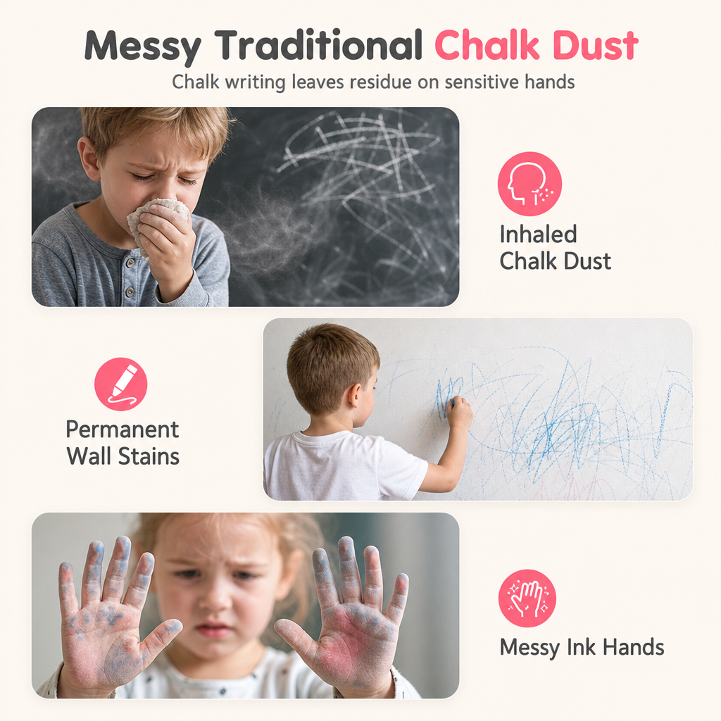 🥳2026 HOT SALE🥳💞50K+ SOLD! 🎨✨ 50% OFF! Kids Magnetic Drawing Board – pen & 4 stamps included, 4-colour screen, mess-free & safe. Creative play anywhere! 🛡️💚