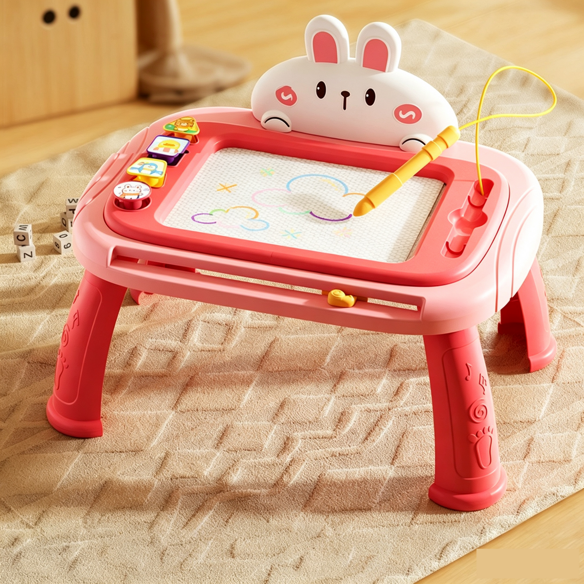 🥳2026 HOT SALE🥳💞50K+ SOLD! 🎨✨ 50% OFF! Kids Magnetic Drawing Board – pen & 4 stamps included, 4-colour screen, mess-free & safe. Creative play anywhere! 🛡️💚