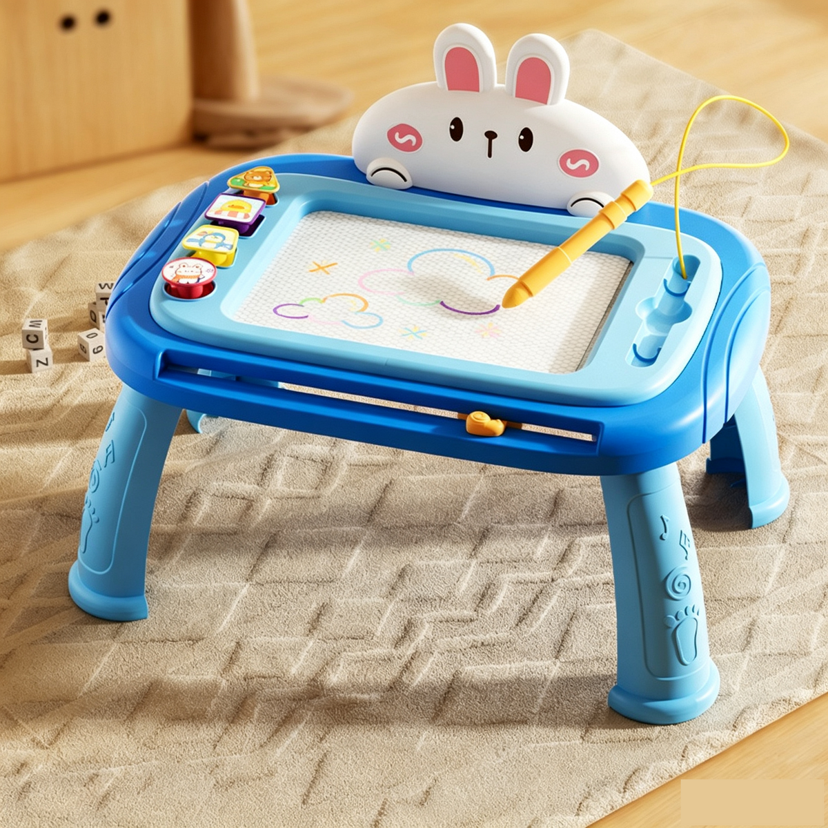 🥳2026 HOT SALE🥳💞50K+ SOLD! 🎨✨ 50% OFF! Kids Magnetic Drawing Board – pen & 4 stamps included, 4-colour screen, mess-free & safe. Creative play anywhere! 🛡️💚