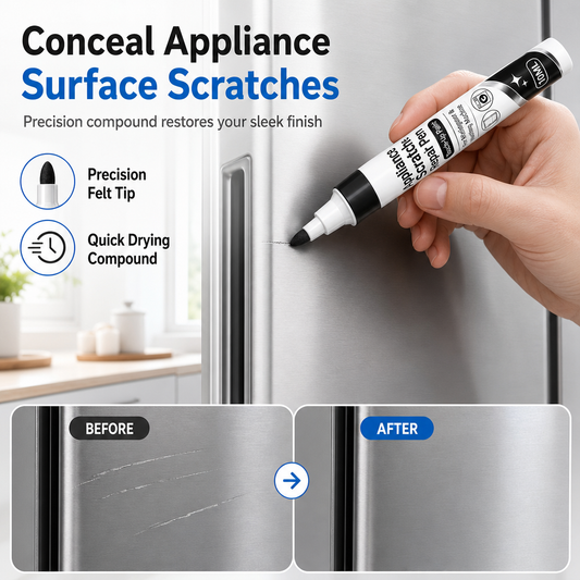 🥳2026 HOT SALE🥳💞50K+ SOLD! 🧊🖊️ 50% OFF! Appliance Scratch Repair Pen – quick-dry formula hides scratches on fridges & washing machines. Black or white, easy 3-step fix! 🛡️✅