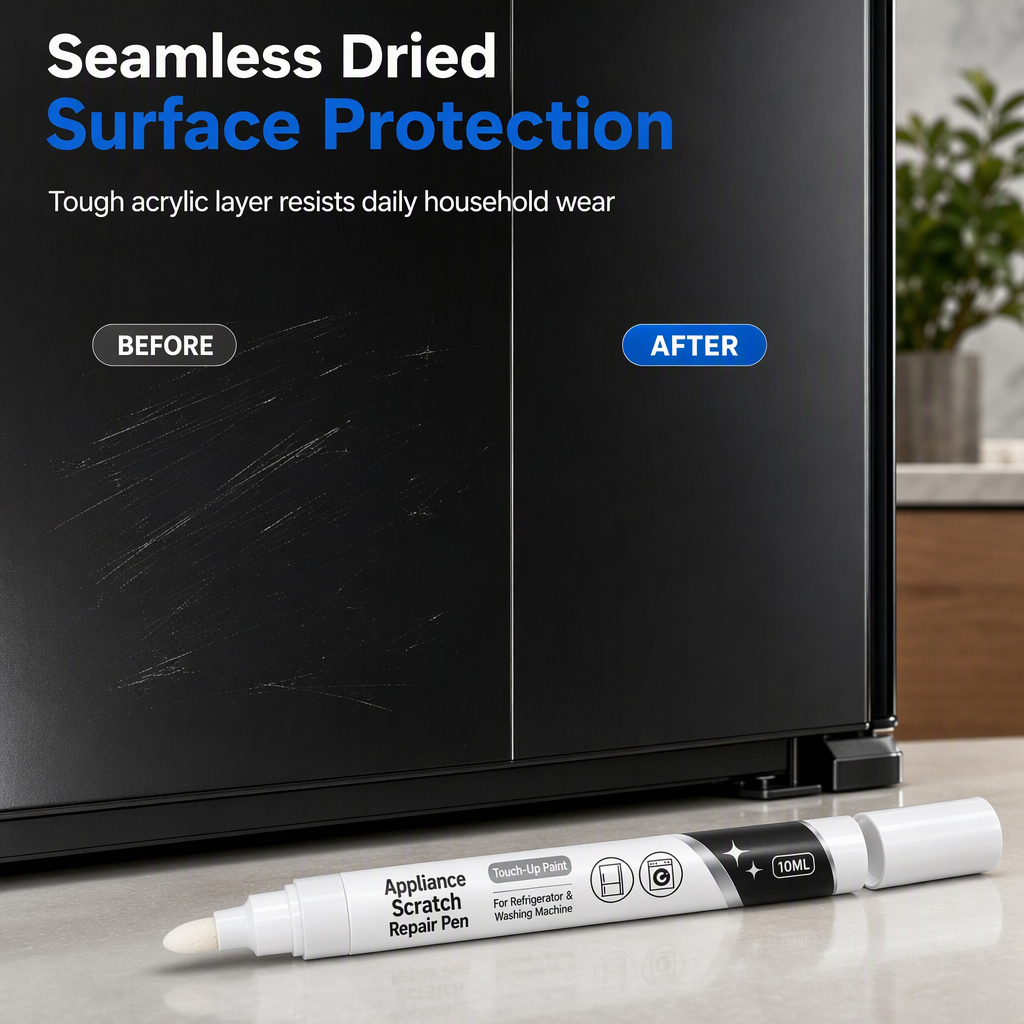 🥳2026 HOT SALE🥳💞50K+ SOLD! 🧊🖊️ 50% OFF! Appliance Scratch Repair Pen – quick-dry formula hides scratches on fridges & washing machines. Black or white, easy 3-step fix! 🛡️✅