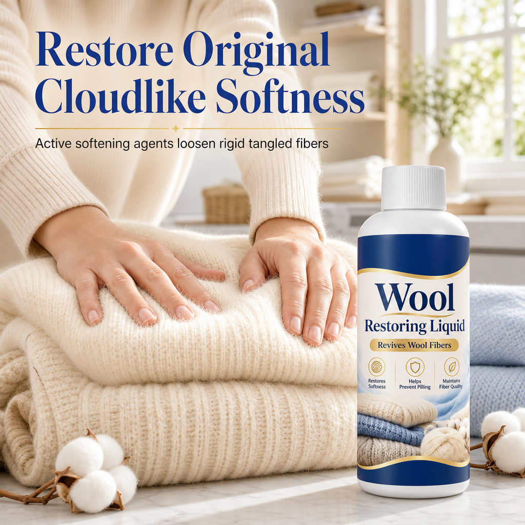 🥳2026 HOT SALE🥳💞50K+ SOLD! 🧶✨ 50% OFF! Wool & Cashmere Restoring Care Solution – deep fiber revival, restores cloud-like softness & stops pilling. One soak renews sweaters, coats & blankets! 🛡️💚