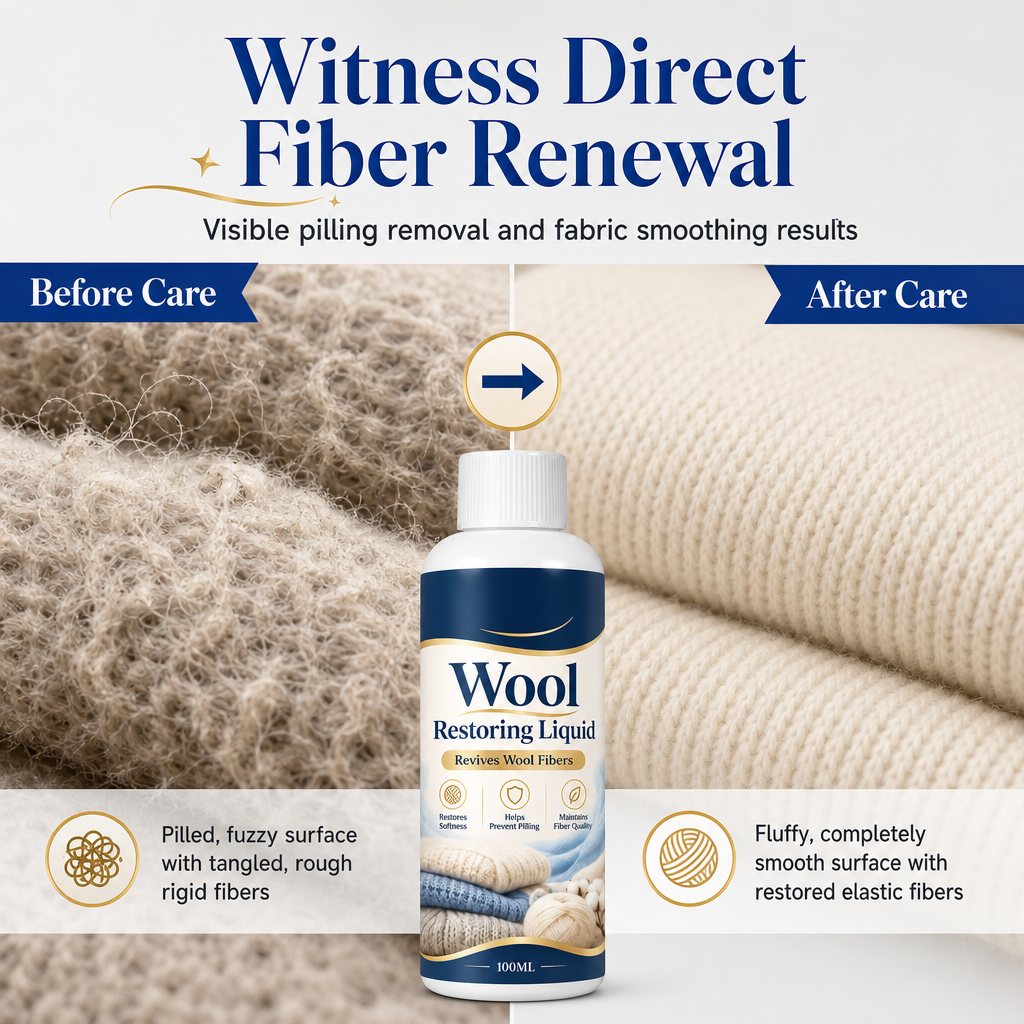 🥳2026 HOT SALE🥳💞50K+ SOLD! 🧶✨ 50% OFF! Wool & Cashmere Restoring Care Solution – deep fiber revival, restores cloud-like softness & stops pilling. One soak renews sweaters, coats & blankets! 🛡️💚