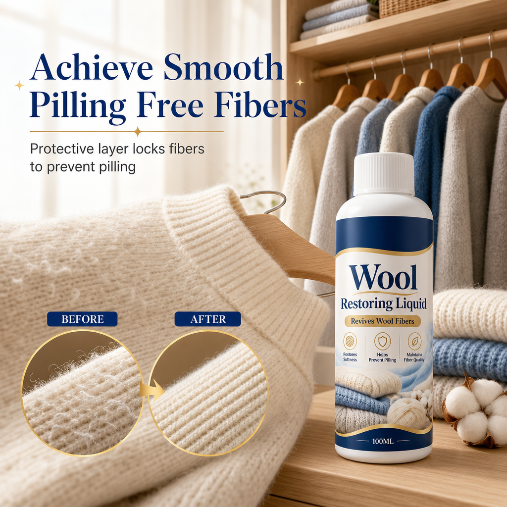 🥳2026 HOT SALE🥳💞50K+ SOLD! 🧶✨ 50% OFF! Wool & Cashmere Restoring Care Solution – deep fiber revival, restores cloud-like softness & stops pilling. One soak renews sweaters, coats & blankets! 🛡️💚