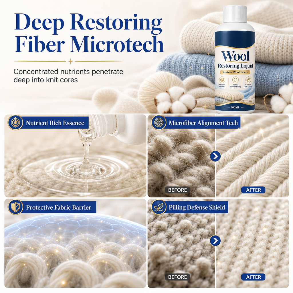 🥳2026 HOT SALE🥳💞50K+ SOLD! 🧶✨ 50% OFF! Wool & Cashmere Restoring Care Solution – deep fiber revival, restores cloud-like softness & stops pilling. One soak renews sweaters, coats & blankets! 🛡️💚