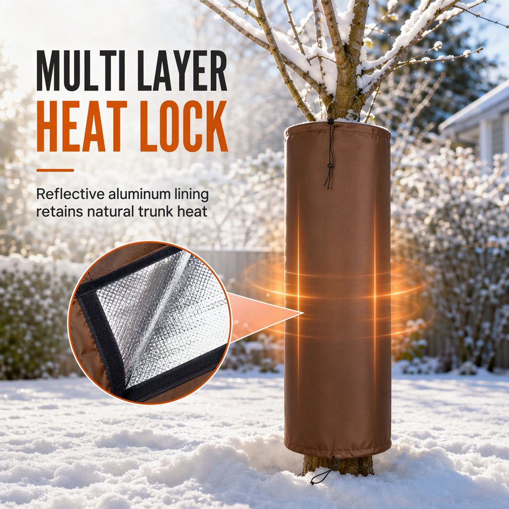 🥳2026 HOT SALE🥳💞50K+ SOLD! 🌳❄️ 50% OFF! Winter Tree Trunk Protector Wrap – reflective thermal shield, breathable Oxford fabric & adjustable drawstrings. Protect bark from frost & cracks! 🛡️✅