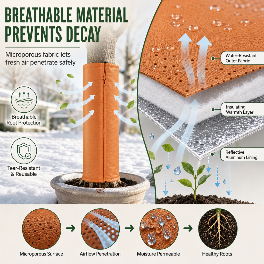 🥳2026 HOT SALE🥳💞50K+ SOLD! 🌳❄️ 50% OFF! Winter Tree Trunk Protector Wrap – reflective thermal shield, breathable Oxford fabric & adjustable drawstrings. Protect bark from frost & cracks! 🛡️✅