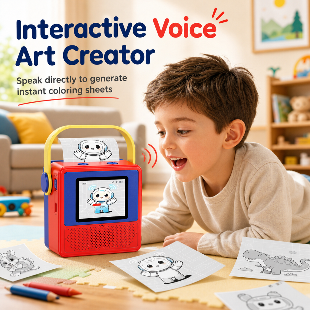 🥳2026 HOT SALE🥳💞50K+ SOLD! 🎨🖨️ 50% OFF! Kids Smart AI Thermal Printer Toy – speak ideas into inkless prints, voice-to-art fun. No screens, no mess, just creative play! 🛡️✅