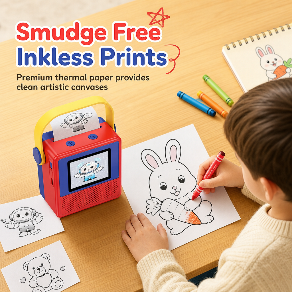 🥳2026 HOT SALE🥳💞50K+ SOLD! 🎨🖨️ 50% OFF! Kids Smart AI Thermal Printer Toy – speak ideas into inkless prints, voice-to-art fun. No screens, no mess, just creative play! 🛡️✅