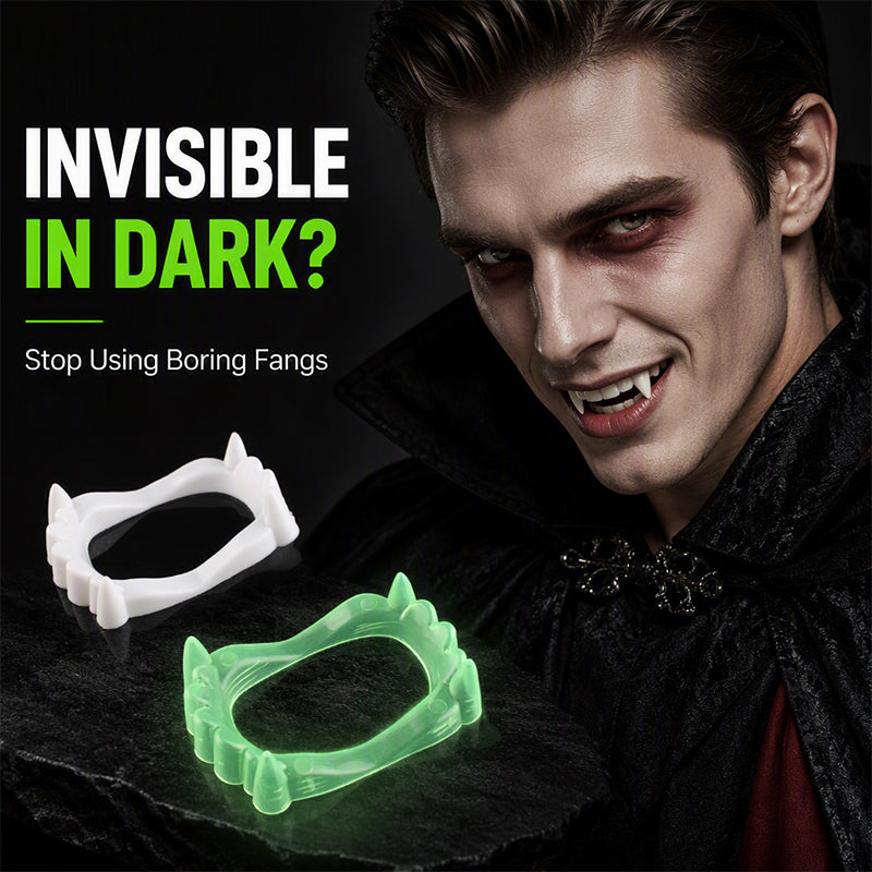🥳2026 HOT SALE🥳💞50K+ SOLD! 🧛✨ 50% OFF! Halloween Glowing Vampire Fangs – glow-in-the-dark, two fang styles, perfect for parties, cosplay & trick-or-treating! 🎃💚