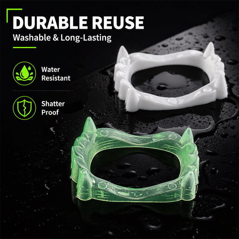 🥳2026 HOT SALE🥳💞50K+ SOLD! 🧛✨ 50% OFF! Halloween Glowing Vampire Fangs – glow-in-the-dark, two fang styles, perfect for parties, cosplay & trick-or-treating! 🎃💚