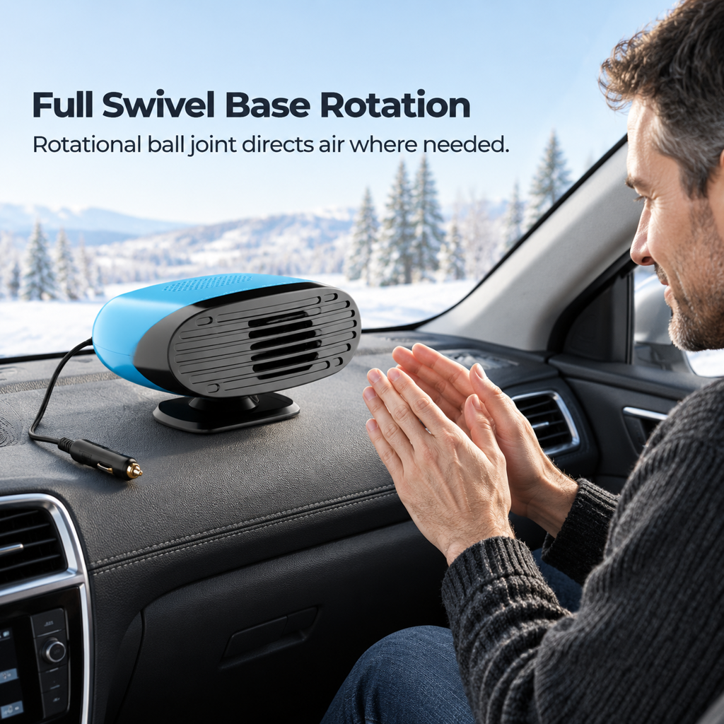 🥳2026 HOT SALE🥳💞50K+ SOLD! 🚗🔥 50% OFF! Mini 12V Car Defroster Fan – directed warm airflow clears windshield frost & fog fast. Swivel base, plug-and-play, safer winter driving! 🛡️✅