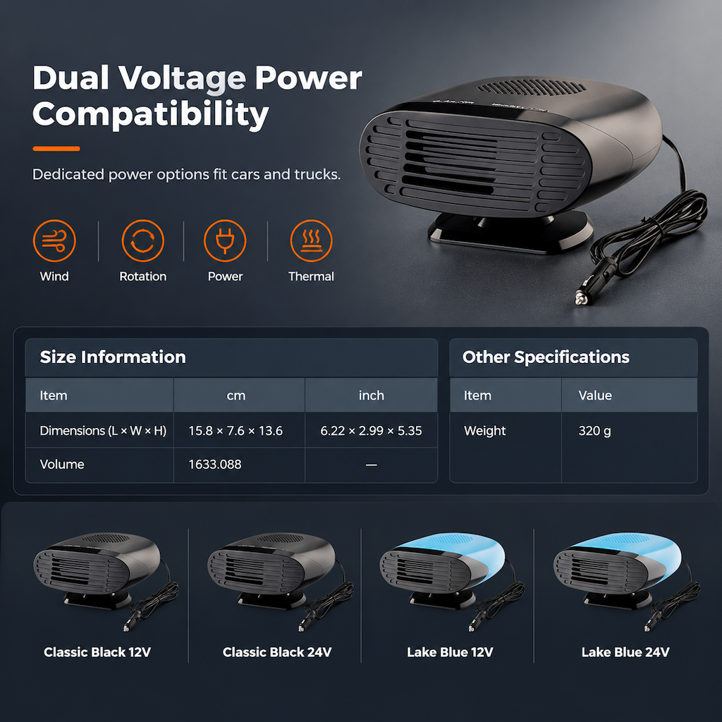 🥳2026 HOT SALE🥳💞50K+ SOLD! 🚗🔥 50% OFF! Mini 12V Car Defroster Fan – directed warm airflow clears windshield frost & fog fast. Swivel base, plug-and-play, safer winter driving! 🛡️✅