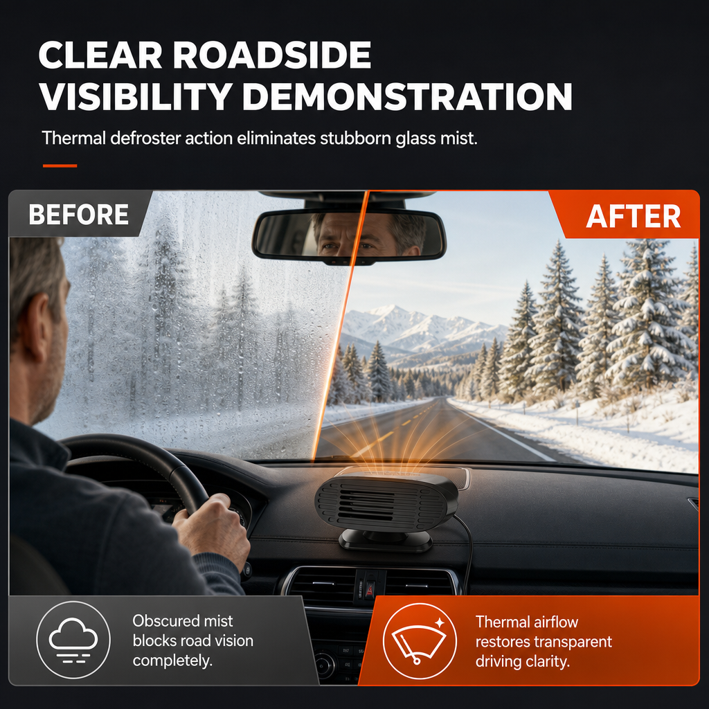 🥳2026 HOT SALE🥳💞50K+ SOLD! 🚗🔥 50% OFF! Mini 12V Car Defroster Fan – directed warm airflow clears windshield frost & fog fast. Swivel base, plug-and-play, safer winter driving! 🛡️✅