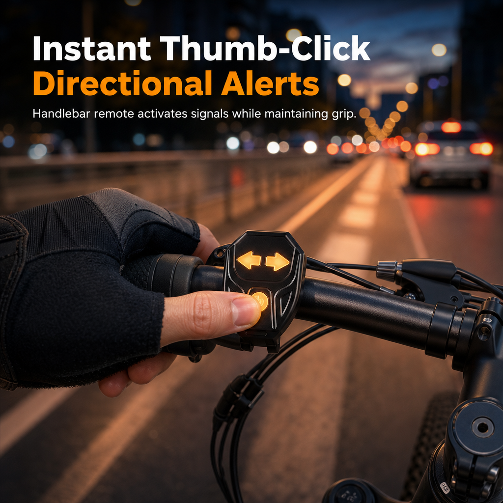 🥳2026 HOT SALE🥳💞50K+ SOLD! 🚴💡 50% OFF! Wireless Bike Turn Signals – thumb-control buttons, split frame lights & USB rechargeable. Signal safely without moving your hands! 🛡️✅v