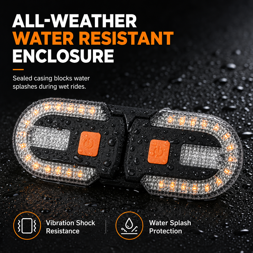 🥳2026 HOT SALE🥳💞50K+ SOLD! 🚴💡 50% OFF! Wireless Bike Turn Signals – thumb-control buttons, split frame lights & USB rechargeable. Signal safely without moving your hands! 🛡️✅v