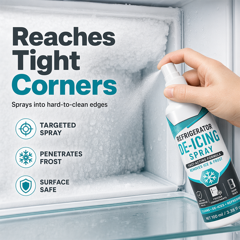 🥳2026 HOT SALE🥳💞50K+ SOLD! 🧊🧼 50% OFF! Refrigerator De-Icing Spray – dissolves thick frost fast, freshens freezer air & reaches tight corners. Includes scraper & towel, no more hard scraping! 🛡️✅