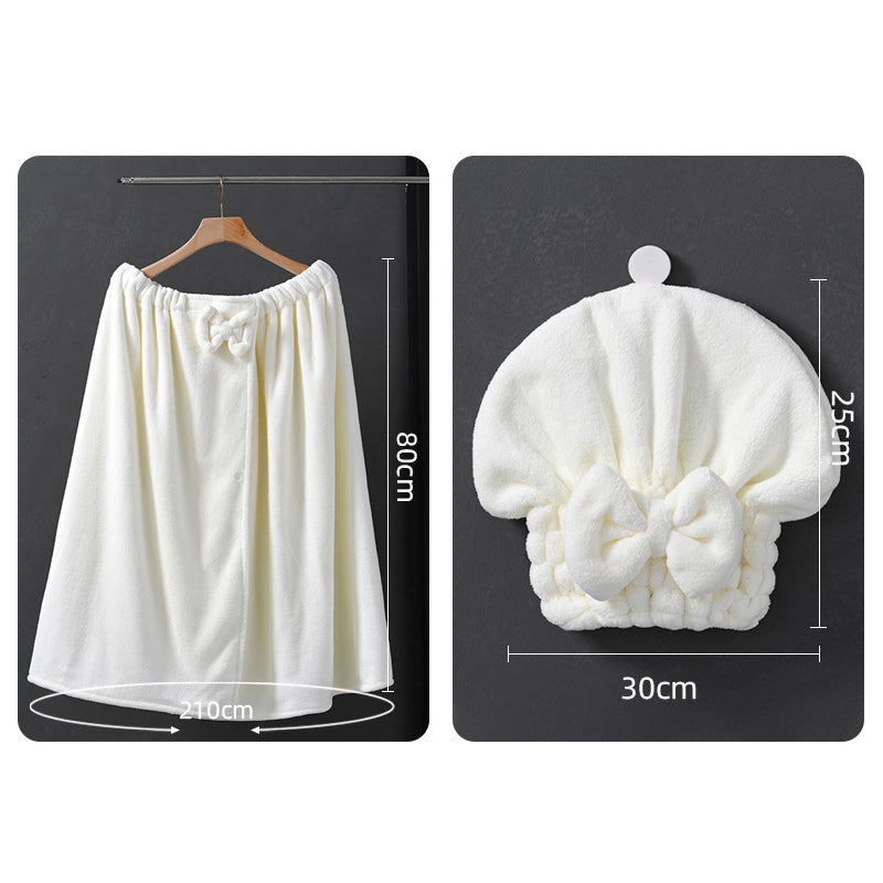 🥳2026 HOT SALE🥳💞50K+ SOLD! 🛁👗 50% OFF! Plus Size Towel Wrap Robe Set with Drying Cap – ultra-soft warm fabric, chic bow & secure fit. Cosy, absorbent post-bath comfort! ✨💪