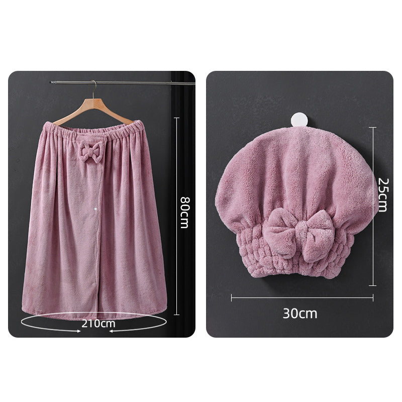 🥳2026 HOT SALE🥳💞50K+ SOLD! 🛁👗 50% OFF! Plus Size Towel Wrap Robe Set with Drying Cap – ultra-soft warm fabric, chic bow & secure fit. Cosy, absorbent post-bath comfort! ✨💪