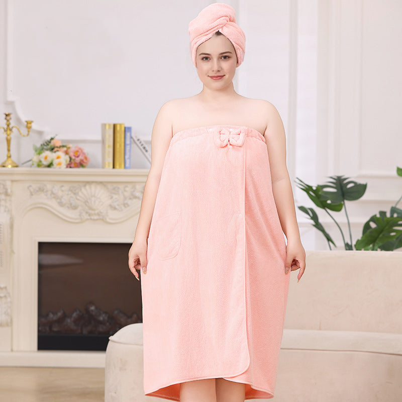 🥳2026 HOT SALE🥳💞50K+ SOLD! 🛁👗 50% OFF! Plus Size Towel Wrap Robe Set with Drying Cap – ultra-soft warm fabric, chic bow & secure fit. Cosy, absorbent post-bath comfort! ✨💪