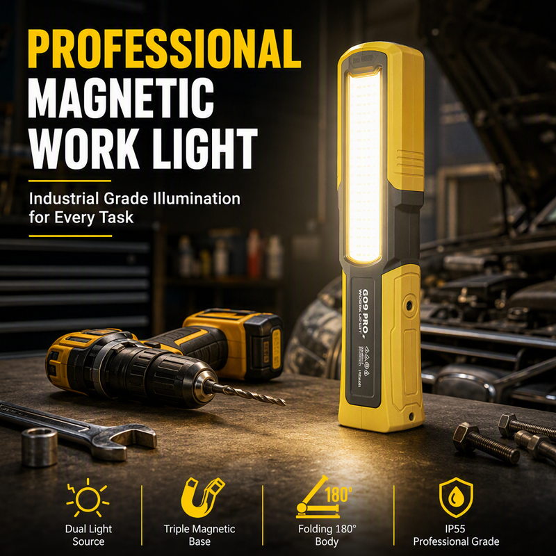 🥳2026 HOT SALE🥳💞50K+ SOLD! 🔧💡 50% OFF! Rechargeable Magnetic LED Work Light – 1000lm dual-source, 18h runtime, magnets & hook. Hands-free for garage, car & camping! 🛡️💪