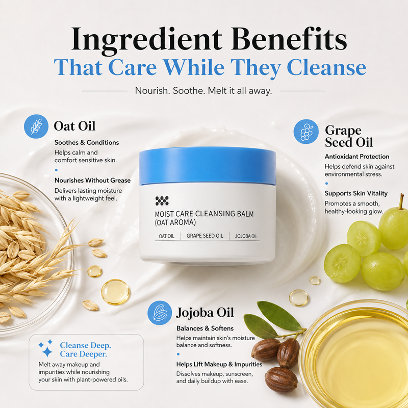 🥳2026 HOT SALE🥳💞50K+ SOLD! 🧴✨ 50% OFF! Gentle Deep Cleansing Makeup Remover Balm – melts waterproof makeup & sunscreen, nourishes with grape seed oil, squalane & shea butter. No harsh rubbing, no greasy residue! 💧💚
