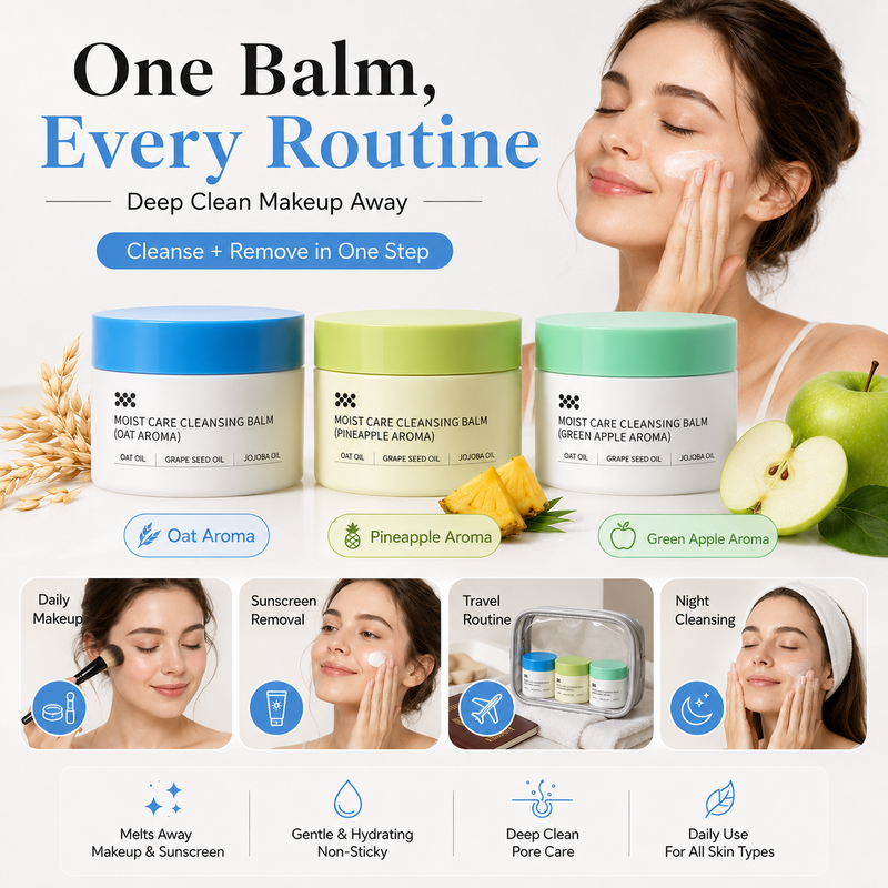 🥳2026 HOT SALE🥳💞50K+ SOLD! 🧴✨ 50% OFF! Gentle Deep Cleansing Makeup Remover Balm – melts waterproof makeup & sunscreen, nourishes with grape seed oil, squalane & shea butter. No harsh rubbing, no greasy residue! 💧💚