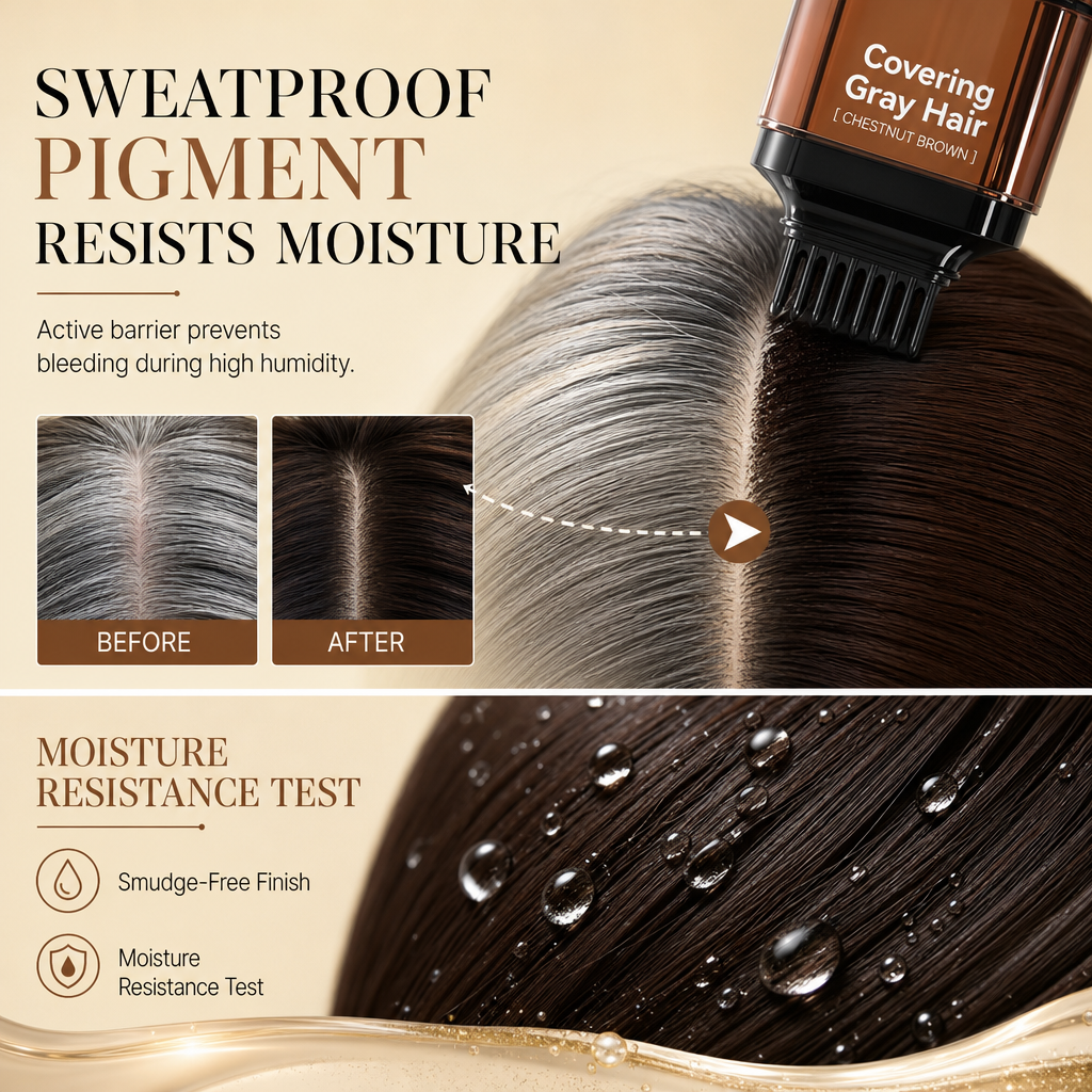 🥳2026 HOT SALE🥳💞50K+ SOLD! 💇‍♀️✨ 50% OFF! Temporary Gray Coverage Hair Color Stick – W-comb precision, peptide formula, sweatproof & quick-dry. Touch up silver strands in seconds! 🛡️✅
