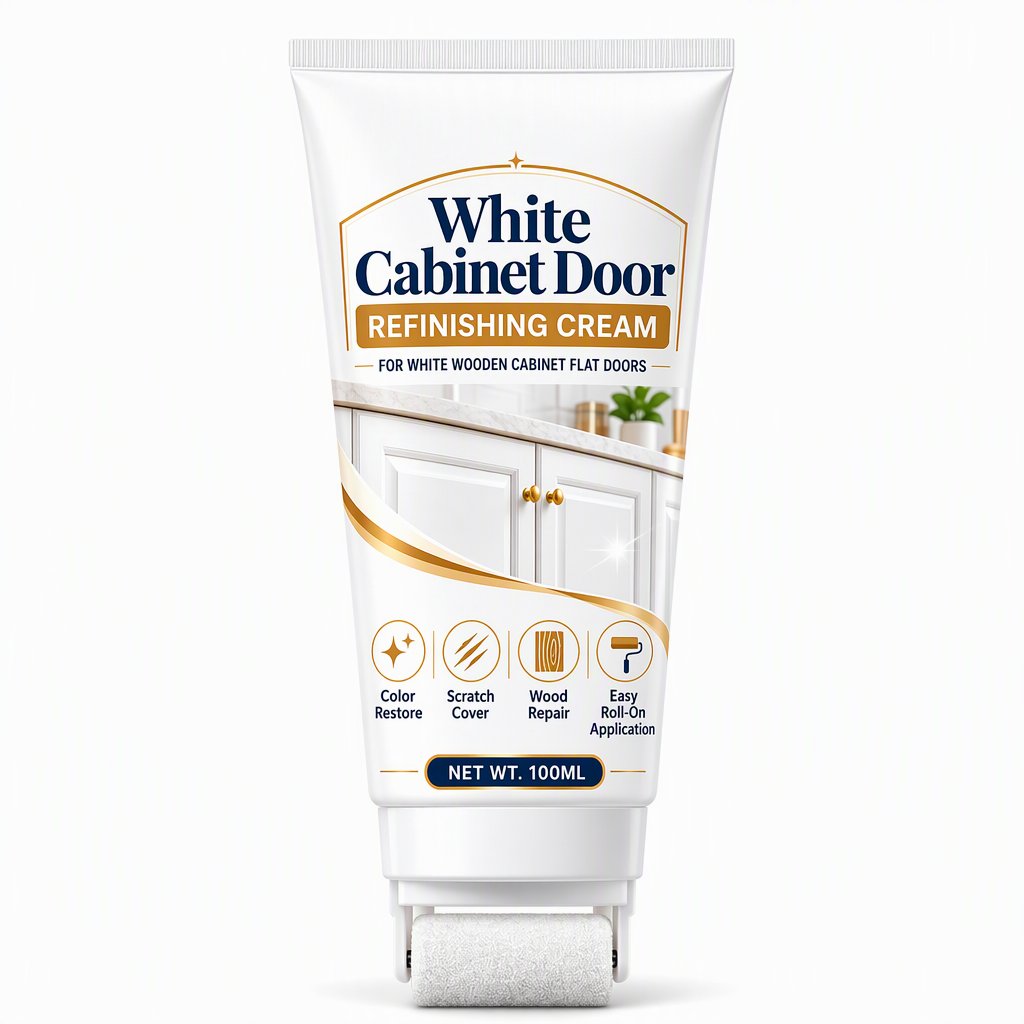 🥳2026 HOT SALE🥳💞50K+ SOLD! 🎨🪵 50% OFF! White Wood Furniture Touch-Up Paste – built-in foam roller, high-opacity white covers yellowed cabinets, doors, trim & tables. Streak-free, easy restore! 🏠✅