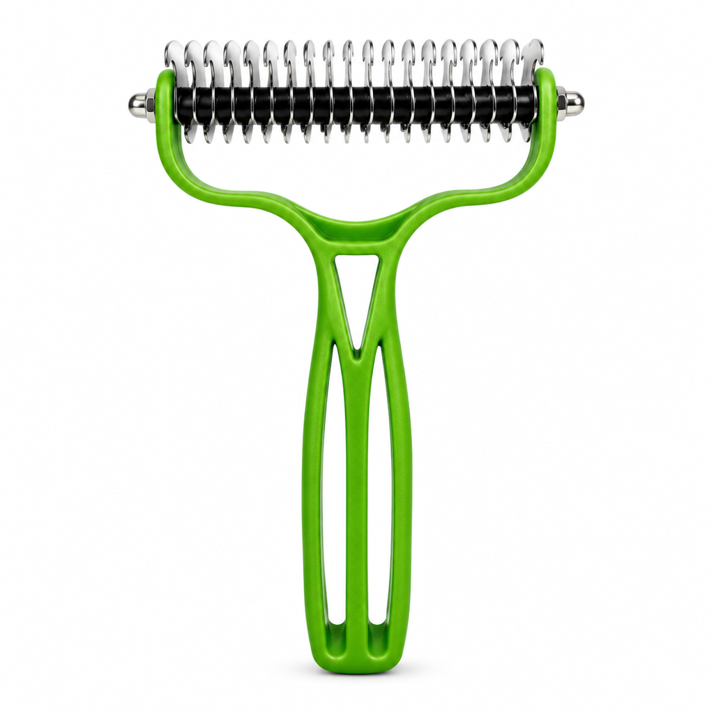 🥳2026 HOT SALE🥳💞50K+ SOLD! 🐾✨ 50% OFF! Pet Dematting & Deshedding Comb – dual rake clears tangles & mats, rounded tips protect skin, rust-resistant. Gentle grooming for dogs & cats! 🛡️💪
