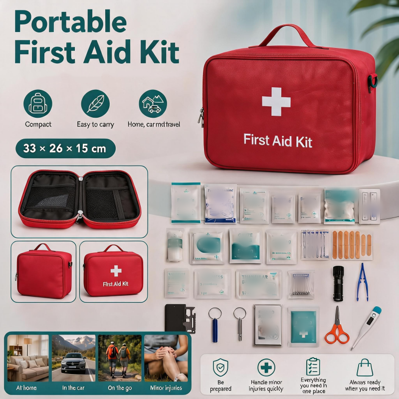 🥳2026 HOT SALE🥳💞50K+ SOLD! 🩹🧰 50% OFF! Portable Large Capacity First Aid Bag – multiple compartments, adjustable shoulder strap, durable Oxford fabric. Ready for home, travel & camping! 🛡️✅