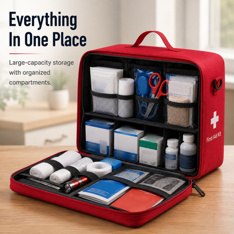 🥳2026 HOT SALE🥳💞50K+ SOLD! 🩹🧰 50% OFF! Portable Large Capacity First Aid Bag – multiple compartments, adjustable shoulder strap, durable Oxford fabric. Ready for home, travel & camping! 🛡️✅