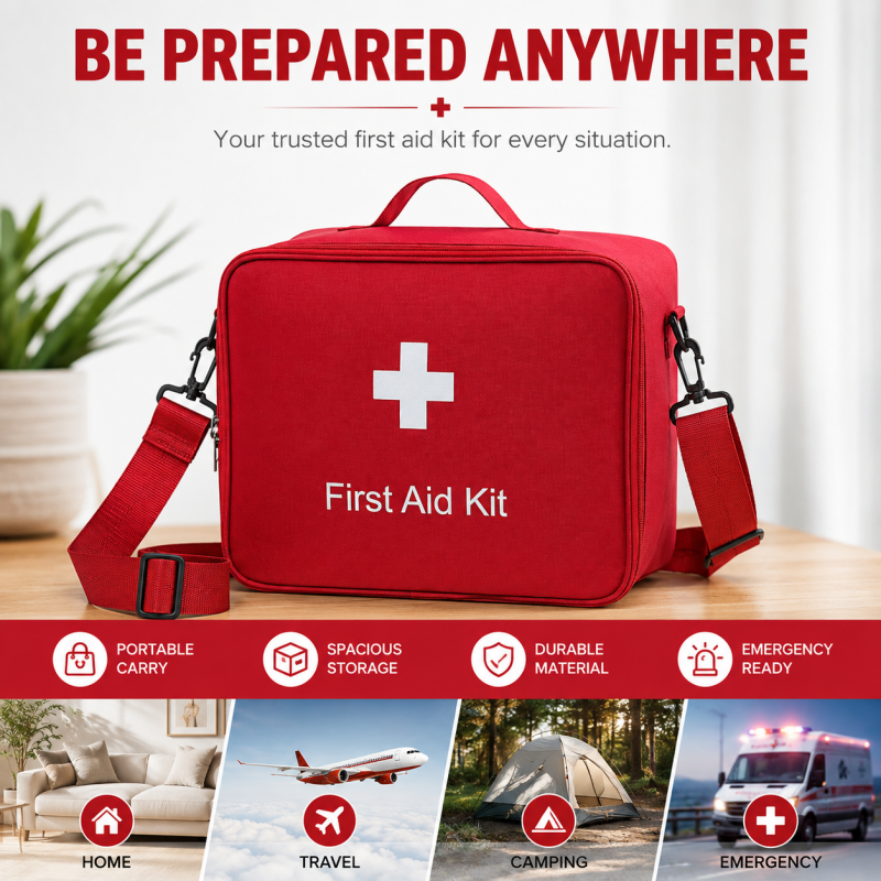🥳2026 HOT SALE🥳💞50K+ SOLD! 🩹🧰 50% OFF! Portable Large Capacity First Aid Bag – multiple compartments, adjustable shoulder strap, durable Oxford fabric. Ready for home, travel & camping! 🛡️✅