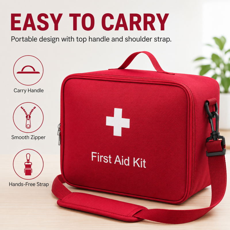 🥳2026 HOT SALE🥳💞50K+ SOLD! 🩹🧰 50% OFF! Portable Large Capacity First Aid Bag – multiple compartments, adjustable shoulder strap, durable Oxford fabric. Ready for home, travel & camping! 🛡️✅